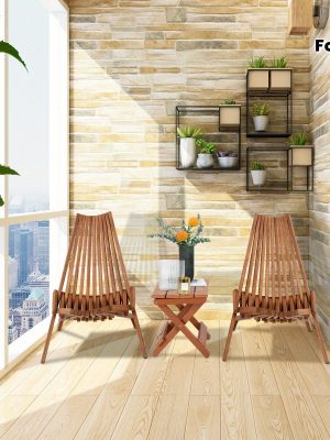 Rowan Wood, Original Wood Color, Stave Splicing, Folding Wooden Single Chair