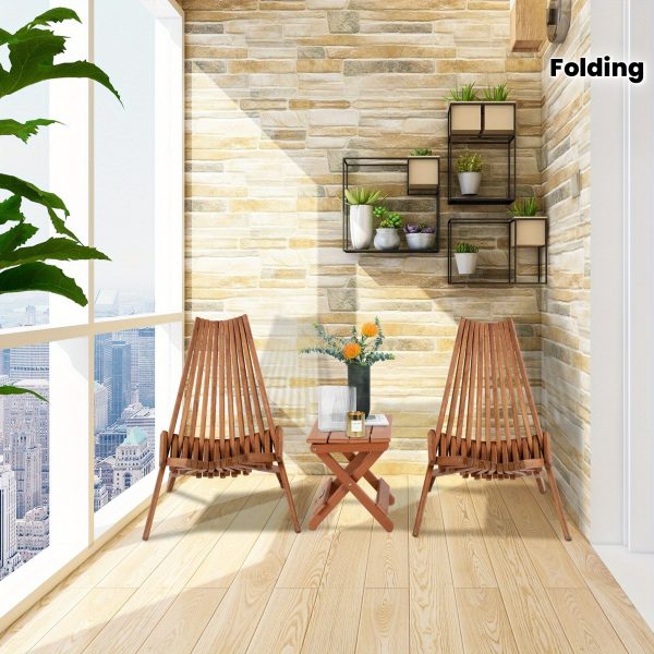 Rowan Wood, Original Wood Color, Stave Splicing, Folding Wooden Single Chair