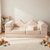 product-fmket-d224e82bed111f30351236a91c97726a COSTWAY Modular Play Sofa, Transformable Foam Sofa Set with Suede Fabric Cover, High-Density Foam, Modular Sofa, Furniture for Playroom