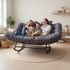 product-fmket-d3268528d912d6b2400e5079f29f4499 Large Papasan Rocking Chair, Double Rocking Chair with Thick Cushions And Rattan Frame, Oversized Lounge Chair for Nurseries, Suitable for Rooms, Living Rooms, Bedrooms, And Apartments (Gray)