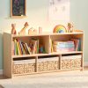 product-fmket-dec289b9e37a8e19c5e6407a5f8ba723 Large Wood Storage Organizer, 2-Shelf Wood Bookshelf, 5-Section Kids Bookshelf, Wooden Storage Cabinet for Classroom, Kids Bookcases And Toddler Shelf for Kids Room, Playroom, Nursery