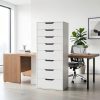 product-fmket-e062b33119e39529bad0e4160073246c 8 Drawer File Cabinet | Wood Filing Cabinet Under Desk, Vertical Small Filing Cabinet Fits Letter, Legal, A4 Size, Contemporary Hardwood, Floor Mount, Assembled, For Home Office