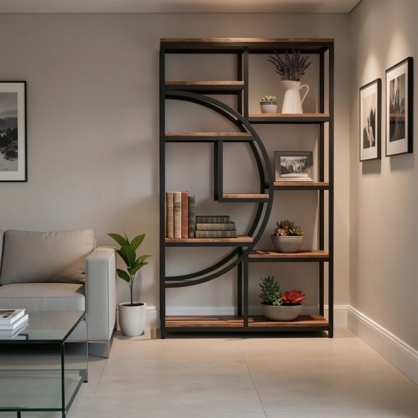 product-fmket-e0a5478d71240eb3ac51488fe92636db 5-Tier Freestanding Tall Bookshelf Bookcase, Industrial Etagere Bookshelves Display Shelf Storage Organizer with 9-Open Storage Shelf for Home Office, Living Room