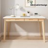 product-fmket-e53e1972cfa9289324817549c7f5a7db Modern Office Desk Computer Desk Writing Wood Desk Study Work Desk, With 2 Drawer, Suitable For Study Or Office, Equipped With Two Drawers And Four Legs, Easy To Assemble, Minimalist Design