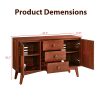 product-open-00997230bc2d439bbb5d2f5bbe4351b6-goods-1 47. 3" Mid Century Modern Sideboard Buffet Cabinet, Kitchen Buffet Cabinet with Solid Wood Frame Legs and Wooden Handle, Storage Cabinet with 2 Doors and 3 Drawers for Kitchen, Dining, Living Room, Walnut