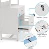 product-open-00a49131d3ab4345ad0723c45931268e-goods LustreC 2 Drawer Vertical File Cabinet with Lock & Bookshelf, Letter Size Large Modern Filing Cabinet Printer Stand with Open Storage Shelves for Home Office, White