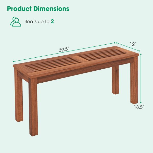 product-open-00f6c00d389147388e55e67b7b7932ca-goods LIFEZEAL 2pcs Patio Backless Bench 2-Seater Outdoor Dining Bench Solid Wood Backyard