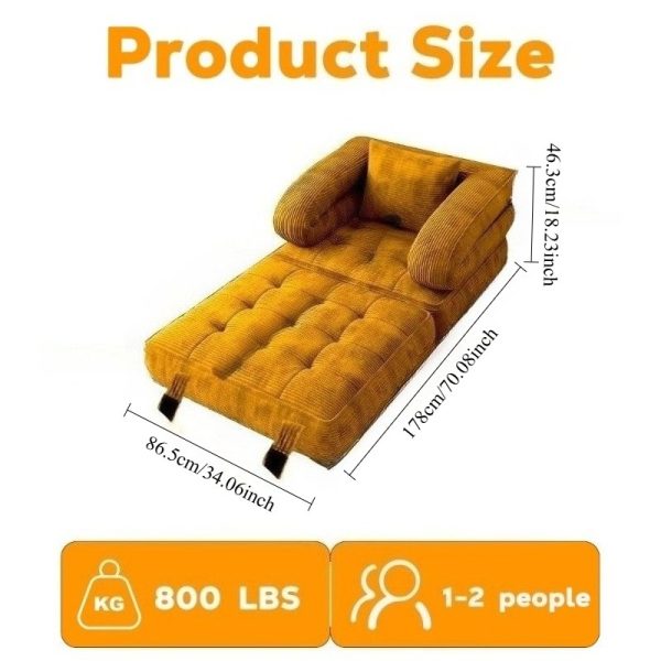 product-open-0110b9bbc85d4674b26d677fe35a16db-goods Modern Minimalist Folding Sofa Bed, Convertible Sleeper Chair for Adults, Folding Sofa Bed Couch with Pillow, Sleeper Chairs Single Size Floor Mattress