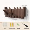 Modern Walnut Wooden, with 4/6/8/10/12 Hooks, Coat Rack, Hooks, Wall Mounted, Accordion, Entryway, Bedroom, Bathroom, Solid Wood, Smooth Polishing, Stable Adhere, Holds 22 Lbs, Floating Shelves