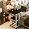 product-open-019948cf68f64a8e904b5f7e12bc5a3b-goods Mobile Nightstand with Wheels, Height Adjustable Bedside Table with Storage Shelf, Rolling Side End Table for Bedroom, Dorm, Living Room, Easy Assembly& Space-Saving Caster Table for Small Spaces.