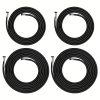4pcs Zero Gravity Chair Repair Kit with Replacement Ropes - Elastic Straps And Metal Rings, Black Fabric, Compatible with Lounge Chairs/Recliners