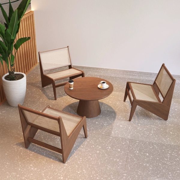 product-open-0283b693d98b43b4832f9df3d8ff6d49-goods Modern Mid-Century Accent Chair, Rattan Lounge Chair for Living Room, Boho Side Corner Comfy Chair for Bedroom And Balcony, Walnut