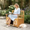 Wooden Bench for Outdoors, Versatile Garden Furniture with Dog Shelter and Storage Area, Ideal for Patios, Yards, and Verandas