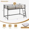 product-open-02fbe54ca41f4247bf6dbce422e796d8-goods Loft Bed for Kids | Heavy-duty Iron Frame, 350LBS Weight Capacity, Space Saving Design for Small Rooms & Low Ceilings, Movable Ladder, - JOYMOR
