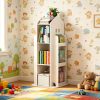 product-open-0321958a47304d409c342f99c5d1ebc8-goods 4-Tier Rotating Bookshelf, 360° Display Book Shelf, Floor Standing Bookcase, Children's Bookshelves for Bedroom, Living Room, Study Room ( WHITE Color)