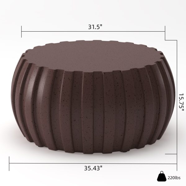 product-open-0335e6fc50214cfd87ef78ae7f04ae06-goods 35.43' Modern Waterproof Coffee Table Durable MgO Cement Design Indoor and Outdoor Compatible Brown