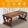 product-open-03393fc6564d44a2ab291fd9f1a893f6-goods Bonnlo Outdoor Wooden Bench, with Wagon Wheel Legs, All-Weather, for 2 Person, for Garden, Lawn, Yard And Park, Rustic, 38.5''