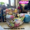 Extra Large Transparent Sofa - Holds 200 Dolls, Heavy-Duty PVC Folding Storage Chair with Space-Saving Modular Design for Doll Photography, Collectors, Home/Office/Camping/Beach Use - Easy-to-Clean Lightweight Furniture, Collector's Edition Durable Plastic Outdoor Seat, Sturdy Structure, Versatile Home Organizer