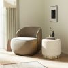 product-open-04edf1d9ee084c65b2d8d3313d08690d-goods Hampton 18' Round Upholstered Ottoman with Scalloped Base Speckled Egg Beige Chenille