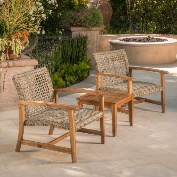 product-open-04f23138b9dc49919d6cfafe4d7d35ef-goods Outdoor Acacia Wood Wicker Club Chairs with Acacia Wood Frame, 2pcs Set