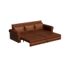 product-open-0564aa1f0495464686d26a70f5649e73-goods 93.7' Bohemian Chesterfield Sofa Bed: 3-in-1 Convertible Sleeper with Faux Leather Upholstery, Nailhead Trim & Rolled Arms, Light Brown Pull-Out Couch Suitable for Small Spaces, Apartments, Dorms, Guest Rooms - Assembly Required