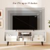 product-open-059ffc4cc48b46f49946cdc2e9529aec-goods LIFEZEAL 47.5" Modern TV Stand for 55-Inch TVs with Heavy-Duty Metal Legs & Engineered Wood Construction, 2-Tier Storage Shelves & Open/Enclosed Cabinets, Adjustable Height Feet, 200lb Capacity Entertainment Center Media Console for Living Room & Be