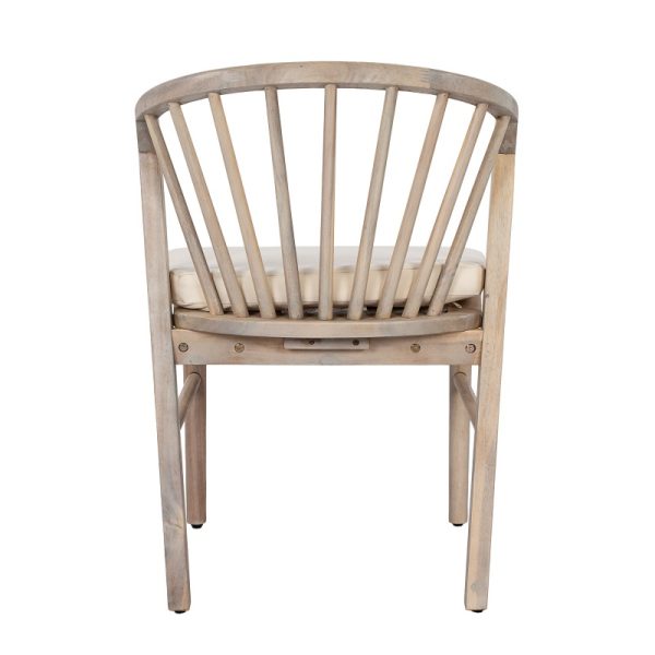 product-open-05f07c680005440a983c87856bcf1594-goods Outdoor Dining Chairs Set of 2, Acacia Wood Patio Chairs with Cream Washable Cushion, for Backyard, Poolside, Garden, Light White