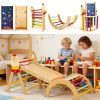 product-open-068209e96cc547de871560264e59593d-goods 8in 1 Pikler Triangle Climbing Set Foldable Indoor Jungle Gyms for Toddlers Baby Indoor Playards Jungle Gym with Oval-shaped Crossbar Design Wooden Climbing Set for Toddler to Inspire Children's Exploration