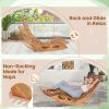 product-open-0699935054114a9b821ae9d394fac0a6-goods MULTIGOT Outdoor Acacia Wood Chaise Lounge Rocker - High Back Ergonomic Slatted Seat with Stopper, 350lb Capacity Weather-Resistant Patio Furniture for Deck, Poolside, Garden (Natural Finish), Outdoor Lounge Chair, Deck Seating, Rustic Design, Sturdy Construction, Backyard Comfort