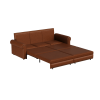 product-open-06a8337fe9a441b5a7539f0576dcbd2d-goods 93.7' Bohemian Chesterfield Sofa Bed: 3-in-1 Convertible Sleeper with Faux Leather Upholstery, Nailhead Trim & Rolled Arms, Light Brown Pull-Out Couch Suitable for Small Spaces, Apartments, Dorms, Guest Rooms - Assembly Required