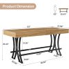 product-open-06d460f01d69465194c086f65c663943-goods 63" Counter Height Dining Table with Metal Footrest, Rectangular Tall Kitchen Bar Pub Table, Industrial Home Bar Unit for Entertaining, Freestanding, Brown