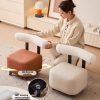 Entryway Shoe Changing Stool with Smooth Rolling Wheels, Sturdy Wooden Frame And Non-Slip Rubber Feet, Multifunctional Design for Putting on Shoes, Quick Changing, Temporary Seating And Small Item Organization, Ideal for Entryway, Living Room
