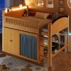 product-open-07819900d3b94cfeb22adeeacbfdabd1-goods Twin Size Loft Bed with Storage Cabinet, Wardrobe And LED, Wood Color And Espresso