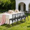 product-open-08481d25541647eab5cdbdc604a9ffb9-goods Plastic Outdoor Dining Chairs Set of 4/8, Stackable Patio Chairs with Wicker Backrest, Waterproof Indoor Outdoor Kitchen Chairs, 400 Lbs Weight Capacity, Farmhouse Brown/Black/White Wedding Party Banquets Waiting Chairs