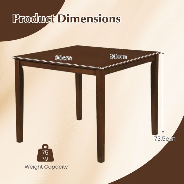 product-open-0871fa096c294af9a22b4930a7965974-goods 5pcs Dining Table Set for 4, Square Kitchen Table with 4 Armless Chairs, Padded Seat And Curved Back, Rubber Wood Legs, Space-Saving Dinette Table Set for Dining Room, Breakfast Nook