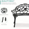 product-open-08a24d5c466b41ca9979c455b6f245dd-goods Bonnlo Outdoor Bench with Cast Frame - Metal Bench, Small 2-Seater Suitable for, Porch, Yard, Park - Assembly, Low-Maintenance Outdoor Furniture