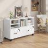 product-open-0907b898706343e9b9b091fd3fb4eb5a-goods 2 Drawer Wood Mobile Large Lateral File Cabinet with Lock, Lockable Rolling Filing Cabinet with Storage Shelves, Printer Stand Office Storage Cabinet for Home Office Fits Files Legal/A4, White