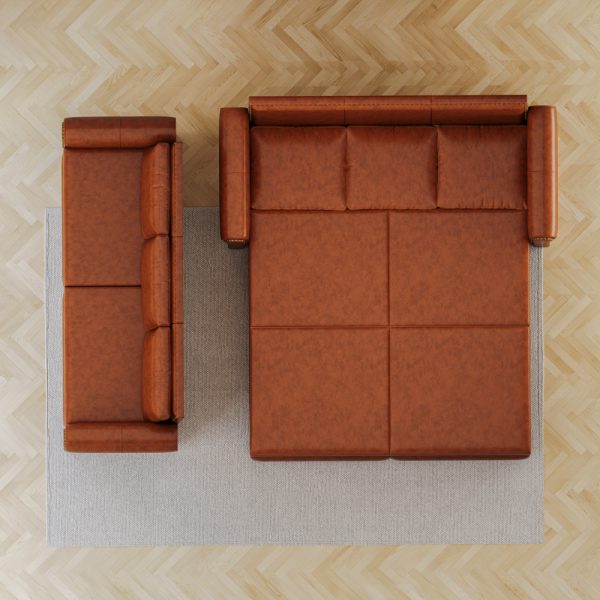 product-open-094bdcf9438f4eff9037619705a854b0-goods 93.7' Bohemian Chesterfield Sofa Bed: 3-in-1 Convertible Sleeper with Faux Leather Upholstery, Nailhead Trim & Rolled Arms, Light Brown Pull-Out Couch Suitable for Small Spaces, Apartments, Dorms, Guest Rooms - Assembly Required