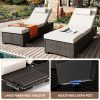 [Outdoor Sun Loungers] 2pcs Patio Chaise Lounge Set | Outdoor Adjustable Reclining Sun Loungers with PE Wicker & Steel Frame, Water-Resistant Cushions for Poolside, Beach, Backyard, All-Weather Furniture by GOCAPTAIN
