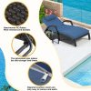 product-open-09da4204844b4304a6a62a574cffec28-goods Set of 2 Outdoor Wicker Chaise Lounge Chairs with Cushions, 5-Position Adjustable Patio Rattan Recliners with Wheels for Pool, Garden & Balcony