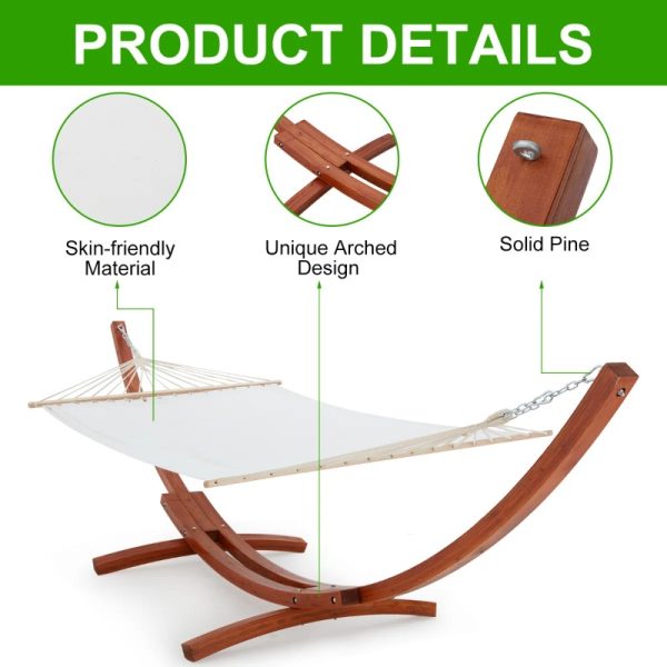 product-open-0b490b2ddd38403993bc3d4ce36afd68-goods 2-Person Heavy-Duty Larch Wood Hammock with Stand - Suitable for Backyard, Garden, Patio & Indoor Use, Breathable Oxford-Coated Canvas Double Hammock, Sturdy Frame for, Outdoor Furniture for Balcony Or