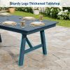 product-open-0cccf01750644278a514f4ac07b9ae03-goods 66.9" Outdoor Dining Table for 4-6, HDPE Patio Table with Umbrella Hole, Waterproof All-Weather Rectangular Table for Backyard, Poolside & Garden