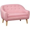 Qaba 2-Seat Kids Sofa, Toddler Sofa Couch, Sofa Chair for Ages 3-7, Pink