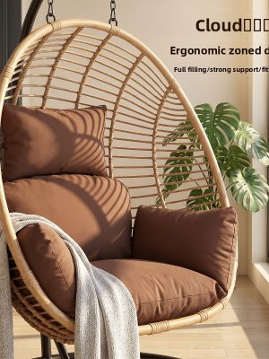 [Hanging Basket Cushion] Ergonomic High-Rebound Filling Hanging Basket Cushion, Cloud-Like Enveloping Feel, Thick and Plump, Specialized Seat Cushion for Hanging Chairs, Hanging Basket Not Included