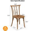 product-open-0d72aa0fa8a34cf0a6577b29407f5ad1-goods Plastic Outdoor Dining Chairs Set of 4/8, Stackable Patio Chairs with Wicker Backrest, Waterproof Indoor Outdoor Kitchen Chairs, 400 Lbs Weight Capacity, Farmhouse Brown/Black/White Wedding Party Banquets Waiting Chairs
