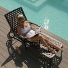 product-open-0e0e97a0c6ab49a2bc1ba40facec532f-goods Andehomy Cast Aluminum Outdoor Lounge Chair on Wheels, Patio Recliner with Adjustable Backrest in 3 Positions, Perfect for Poolside Relaxation, Bronze And White Color