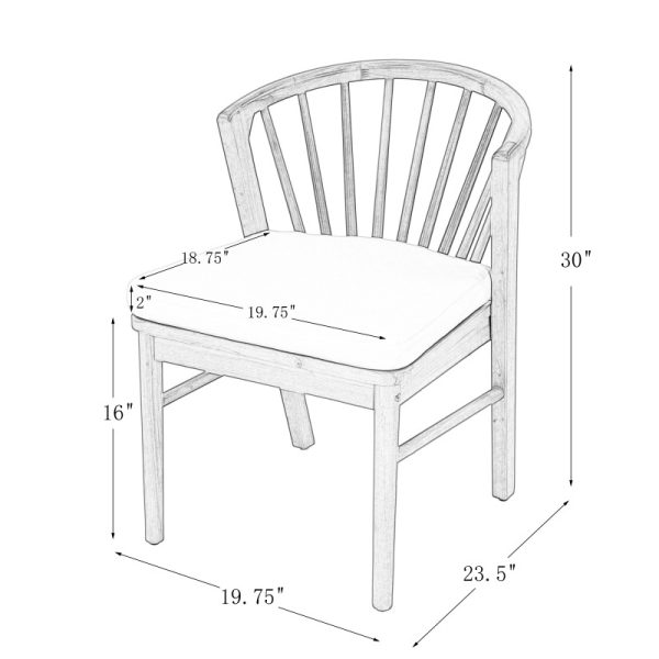product-open-0e73bd5cc15247dd8e09e73c8d4c031c-goods Outdoor Dining Chairs Set of 2, Acacia Wood Patio Chairs with Cream Washable Cushion, for Backyard, Poolside, Garden, Light White