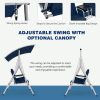 product-open-0edbc04a76404134a45515c3d7a72816-goods 2-Seat Patio Porch Swing with Stand, Outdoor Swing Chair with Adjustable Canopy & Cup Holders for Backyard, Garden & Deck