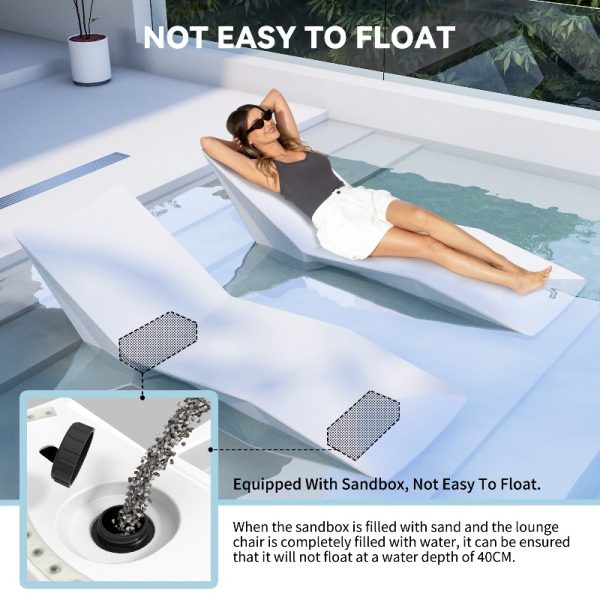 product-open-0efe92a2962f429eac0dab26b61f22f0-goods Designer In-Pool Chaise Lounge Chair, Modern Ergonomic S-Shaped Pool Lounger, Heavy-Duty UV And Waterproof Outdoor Recliner with Sand-Fill Weight Box And Drainage System, for Poolside, Patio And Shallow Water