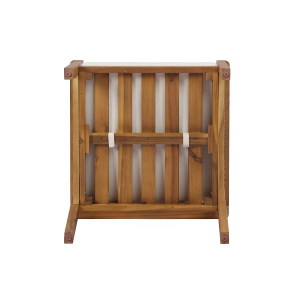 product-open-102d66ed98c34fcf83b5200e10ac557d-goods Set of 2 Outdoor Acacia Wood Dining Chairs - Patio Armchair with Natural Rattan Backrest, Cream Washable Cushion, Non-Slip Feet for Backyard Poolside Garden